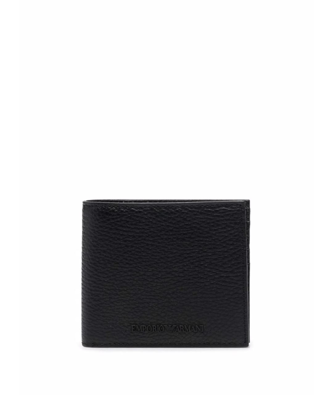 EMPORIO ARMANI Черный кожаный кошелек, фото 1