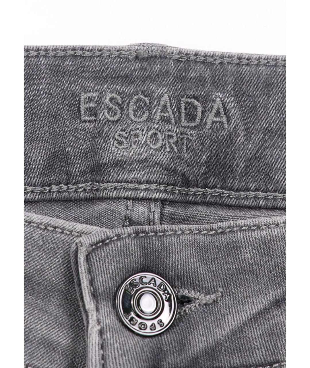 ESCADA Серые хлопко-полиэстеровые прямые джинсы, фото 3