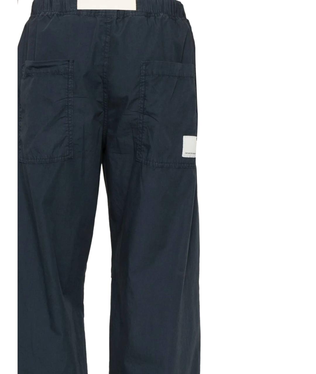 EMPORIO ARMANI Темно-синие хлопковые повседневные брюки, фото 3