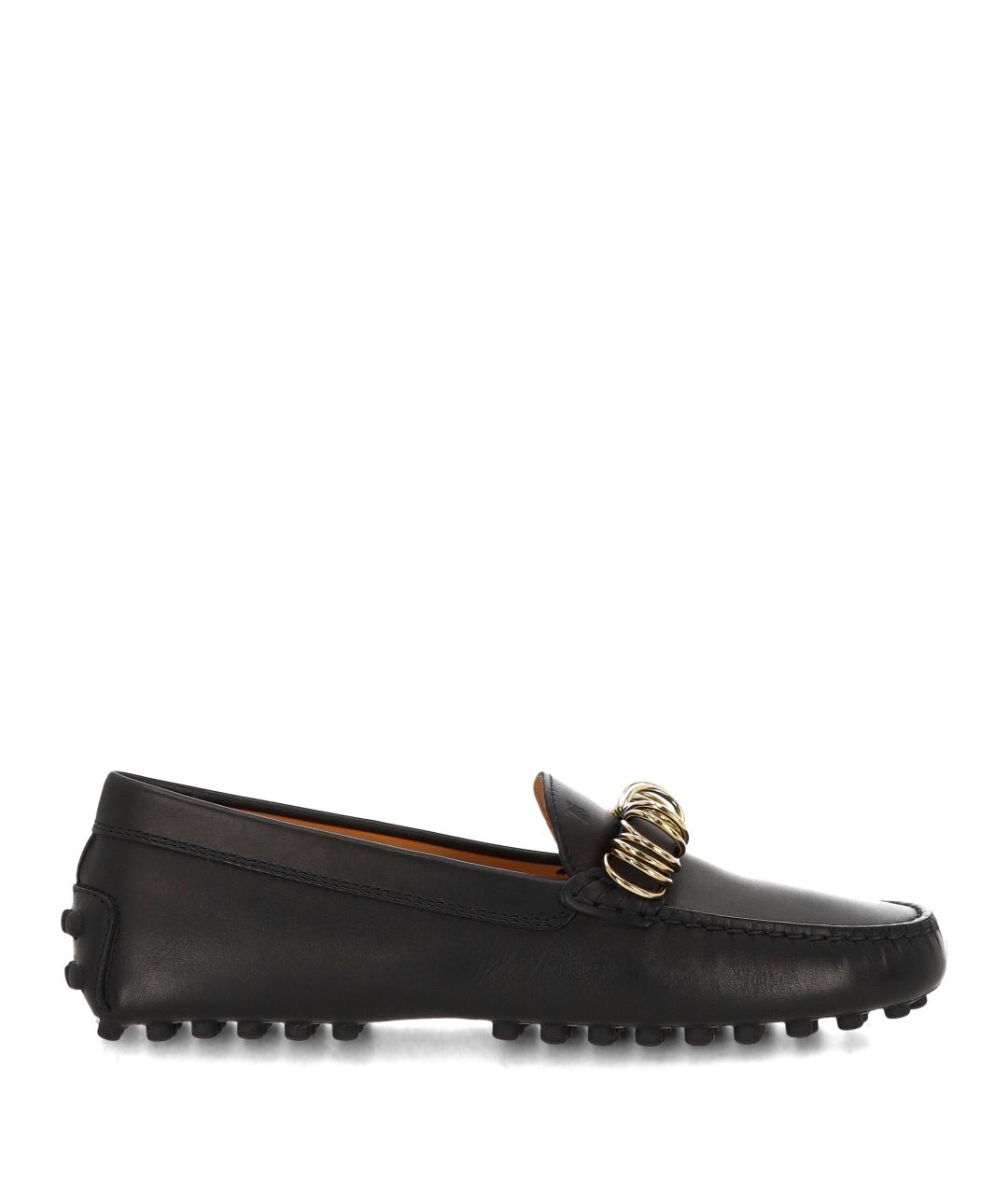 TOD'S Черные кожаные лоферы, фото 1
