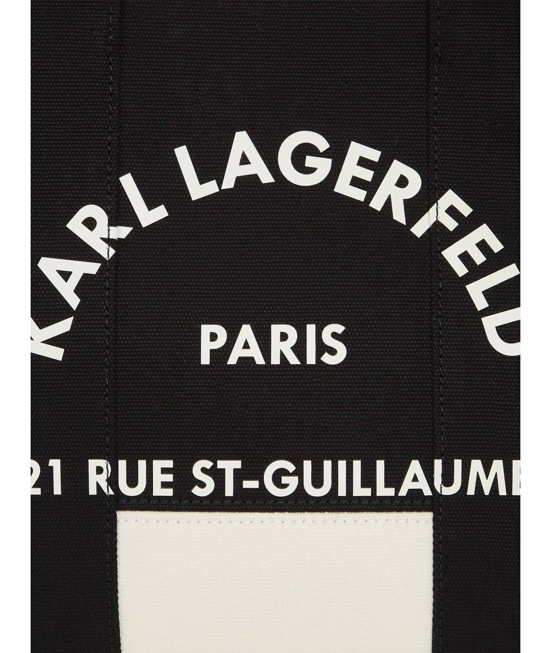 KARL LAGERFELD Черная тканевая сумка тоут, фото 3