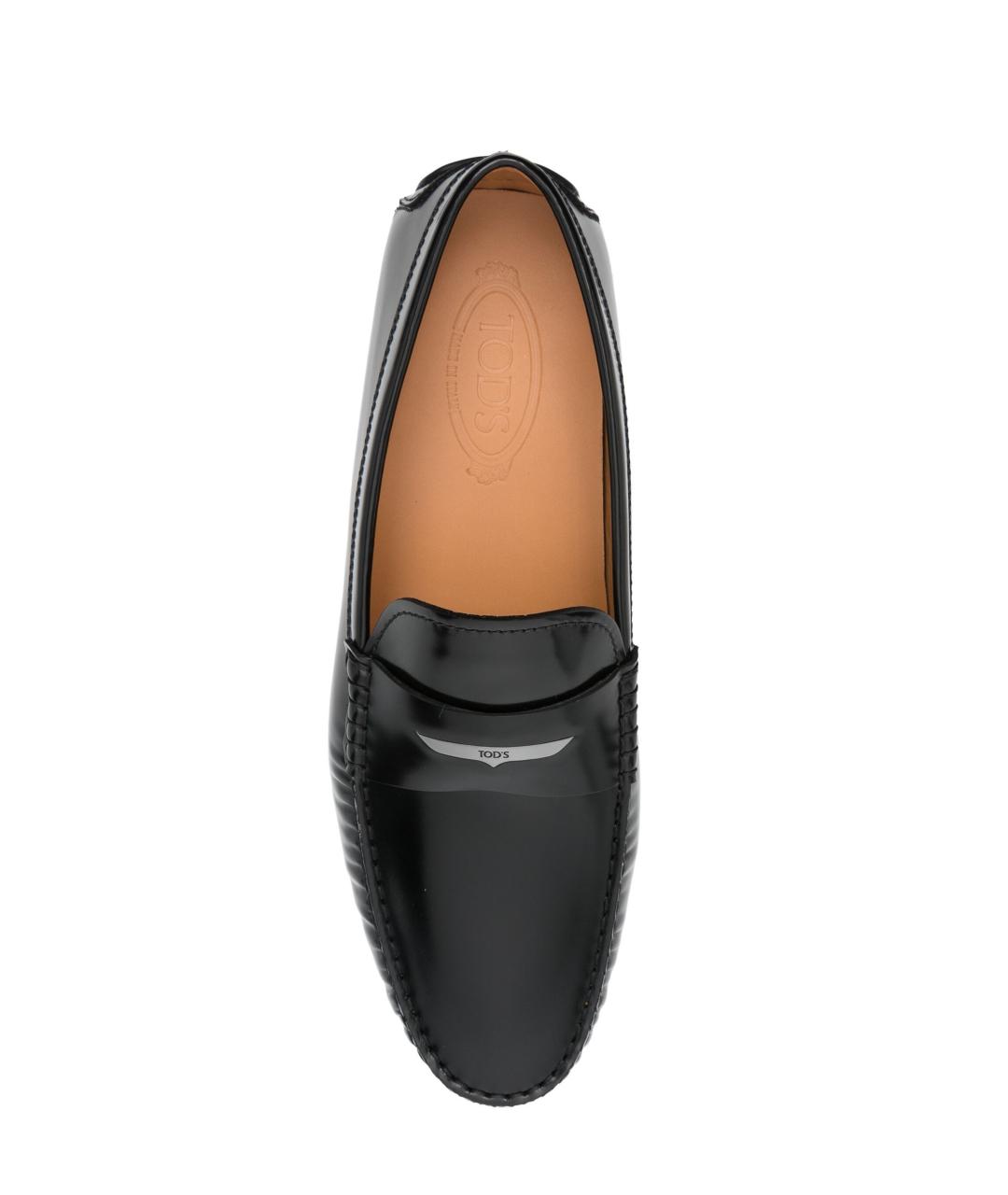 TOD'S Черные кожаные лоферы, фото 4