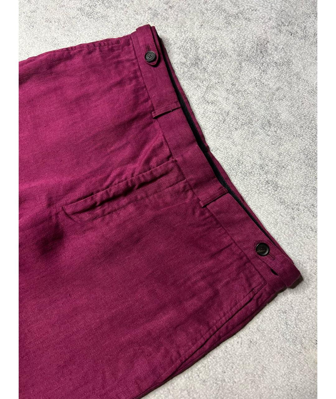 BURBERRY Фиолетовые льняные брюки узкие, фото 2