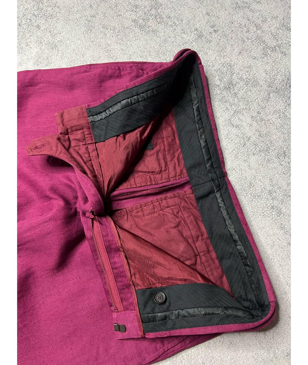 BURBERRY Фиолетовые льняные брюки узкие, фото 5
