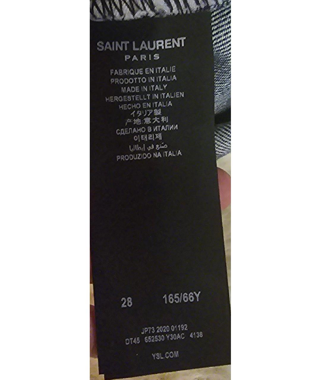 SAINT LAURENT Синие деним шорты, фото 4