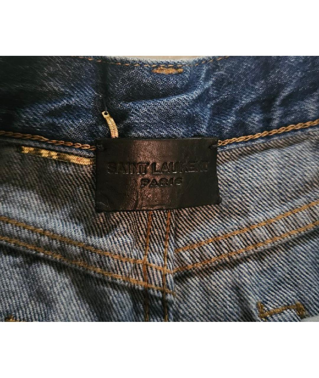 SAINT LAURENT Синие деним шорты, фото 3