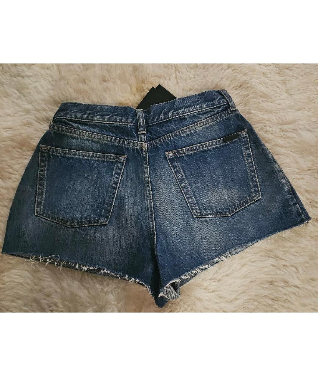 SAINT LAURENT Синие деним шорты, фото 2