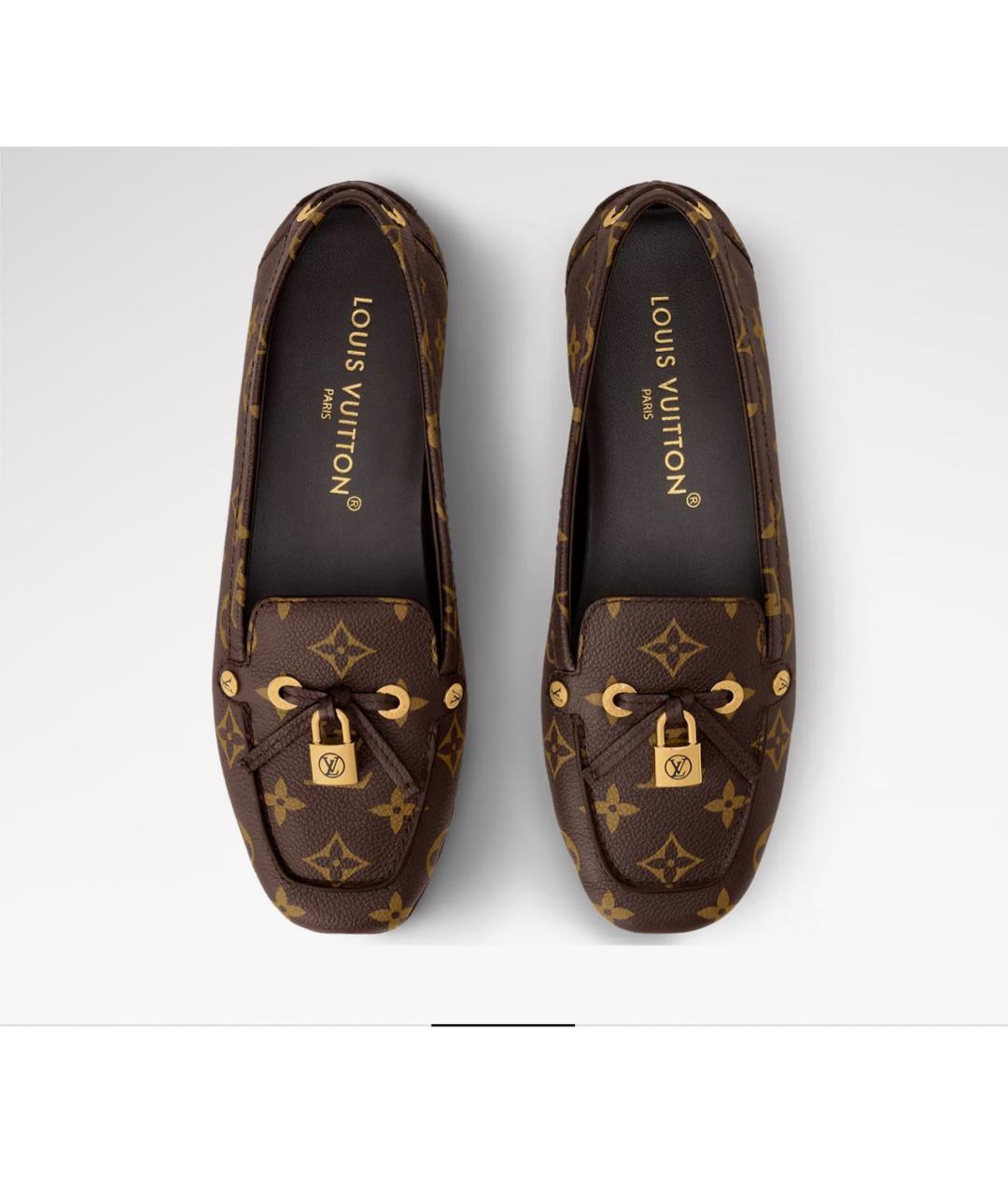 LOUIS VUITTON Коричневые кожаные мокасины, фото 3