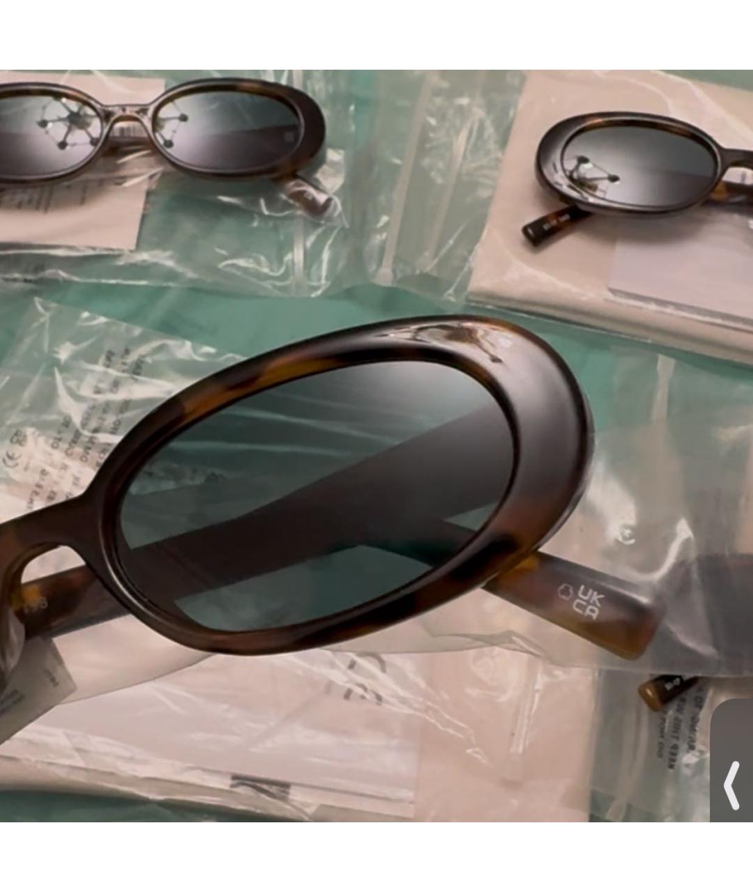 LE SPECS Коричневые пластиковые солнцезащитные очки, фото 3