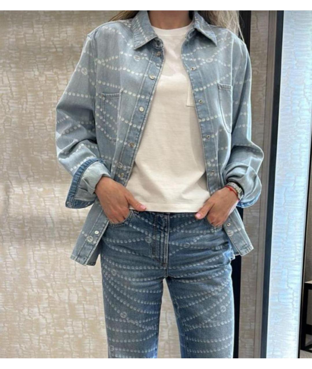 CHANEL Голубая деним рубашка, фото 2