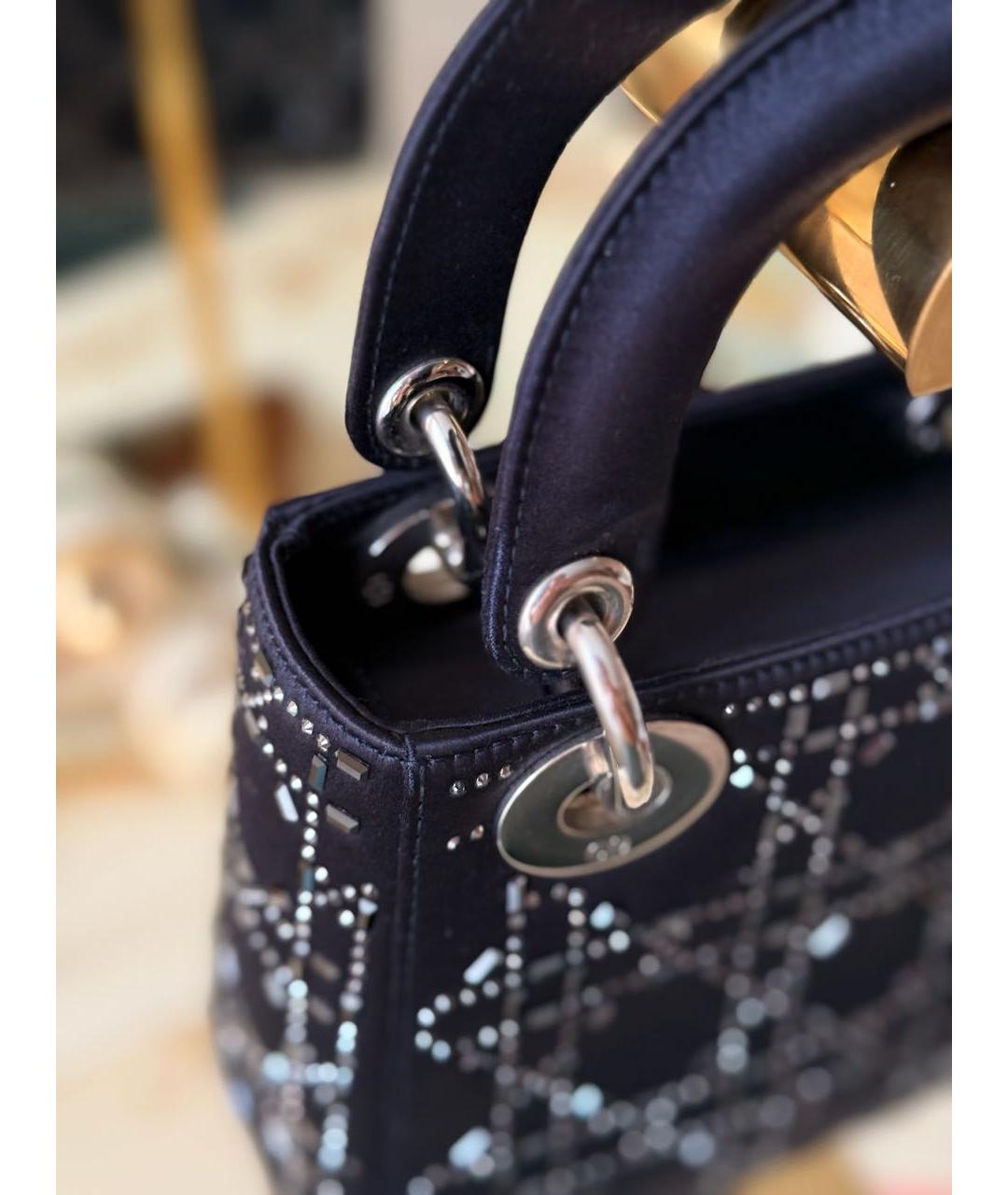CHRISTIAN DIOR Черная шелковая сумка с короткими ручками, фото 6