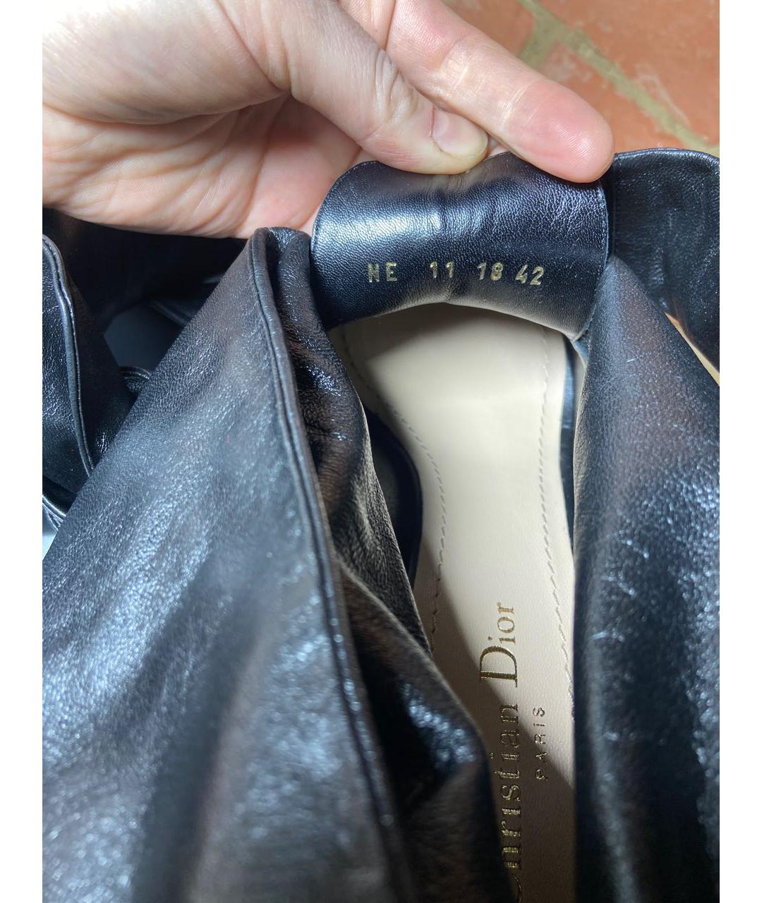 CHRISTIAN DIOR Черные кожаные ботильоны, фото 8