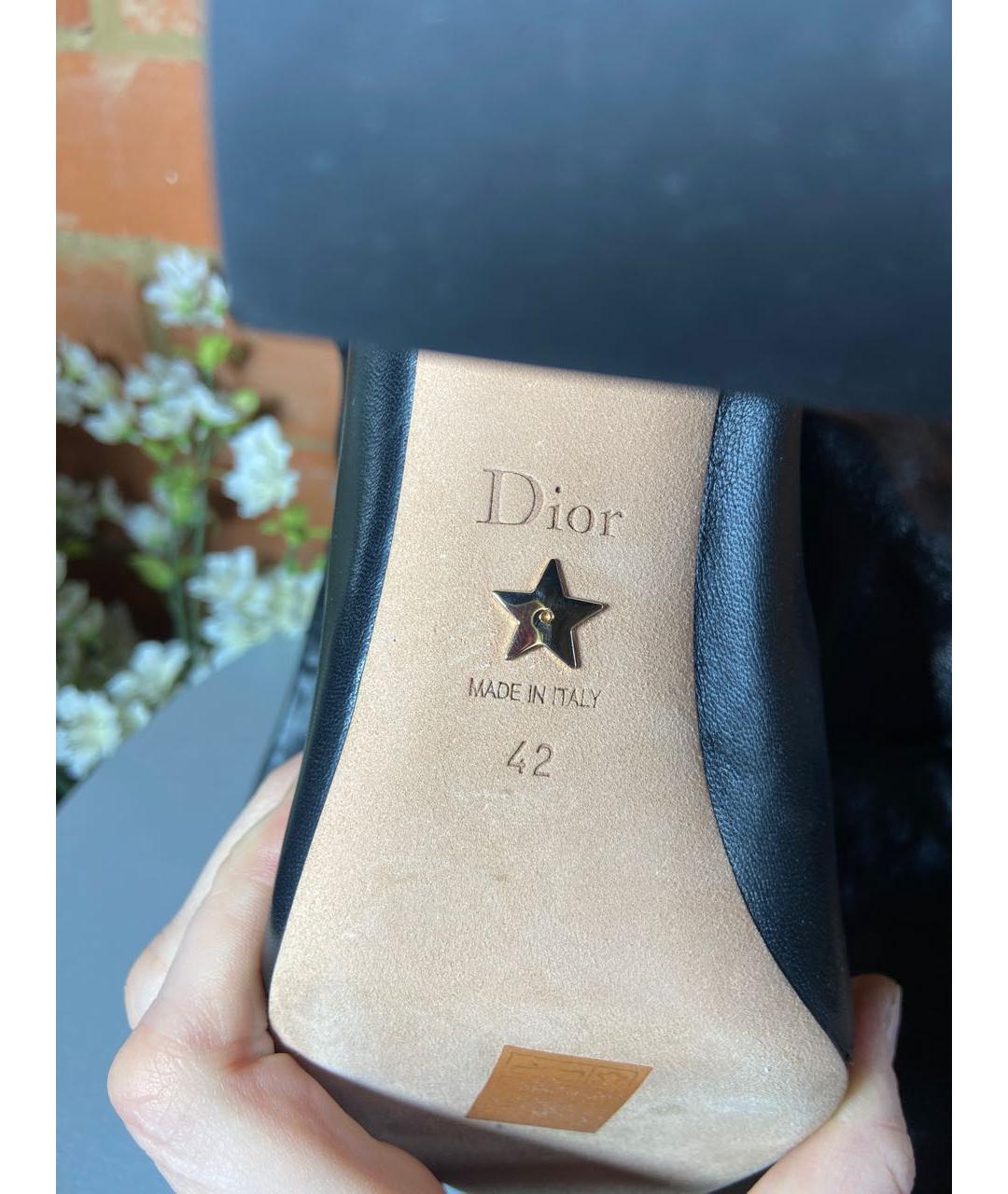 CHRISTIAN DIOR Черные кожаные ботильоны, фото 7