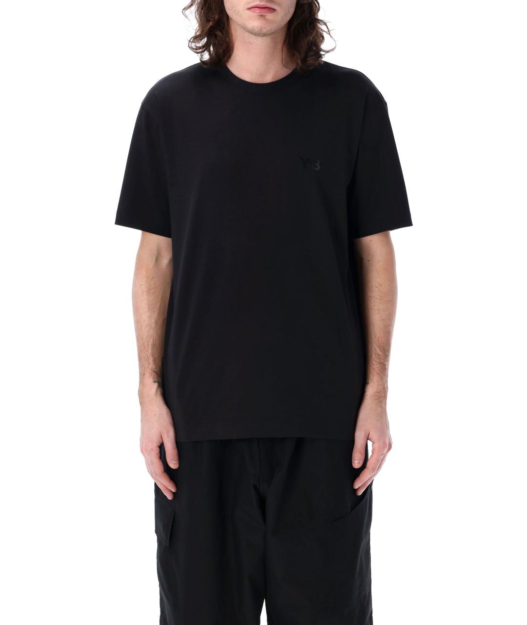 Y-3 Черная хлопковая футболка, фото 4