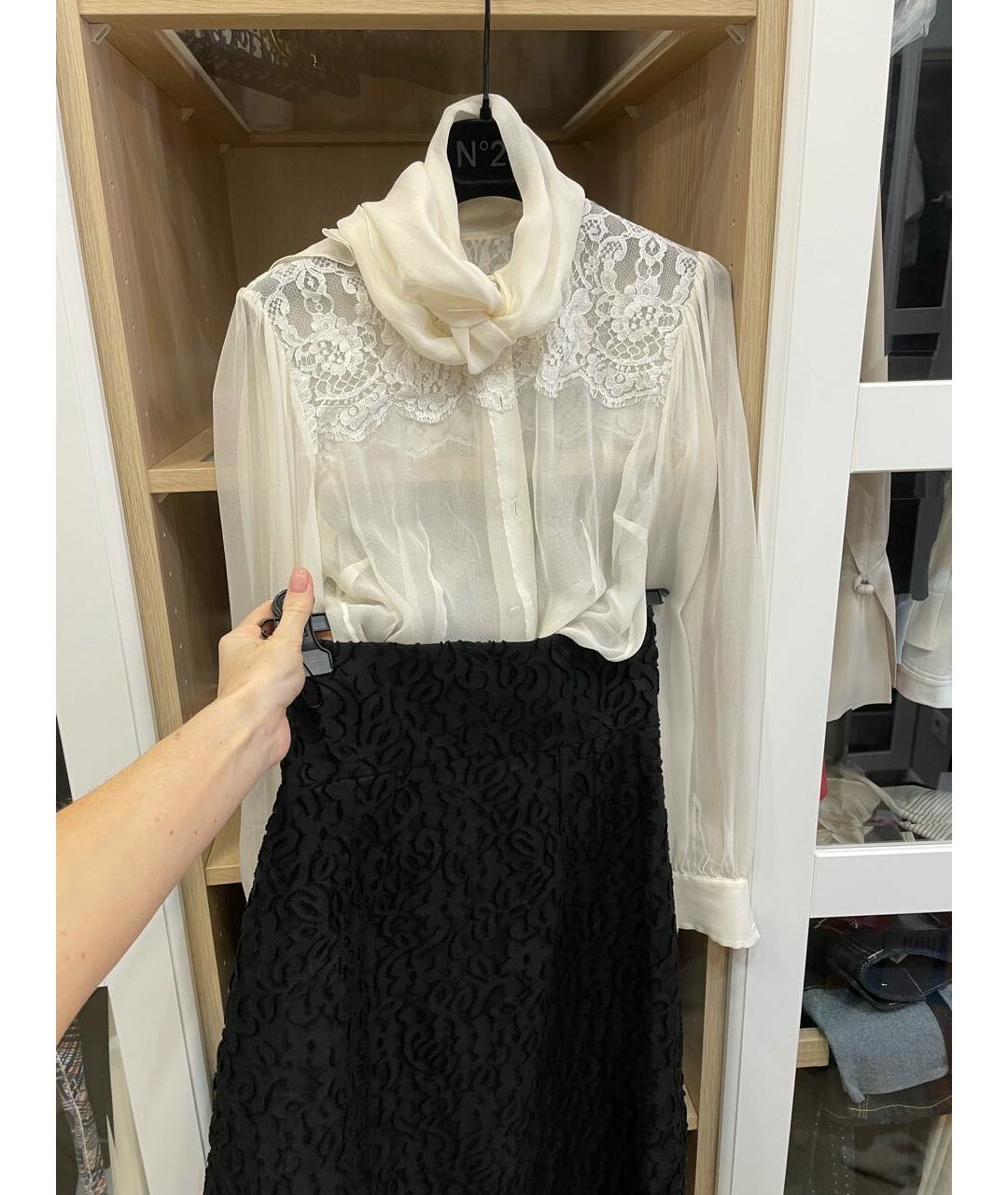 DOLCE&GABBANA Белая шифоновая рубашка, фото 5