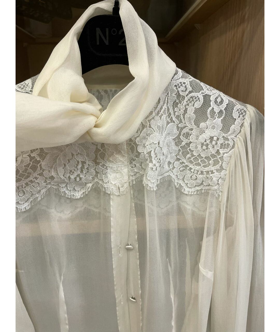 DOLCE&GABBANA Белая шифоновая рубашка, фото 3
