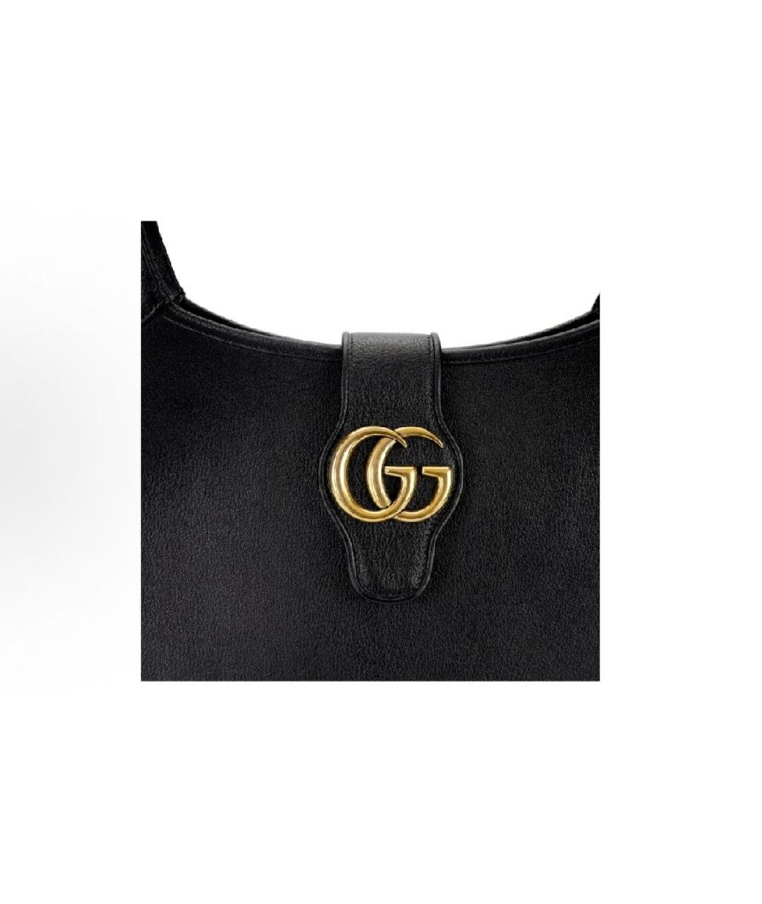 GUCCI Черная кожаная сумка через плечо, фото 5