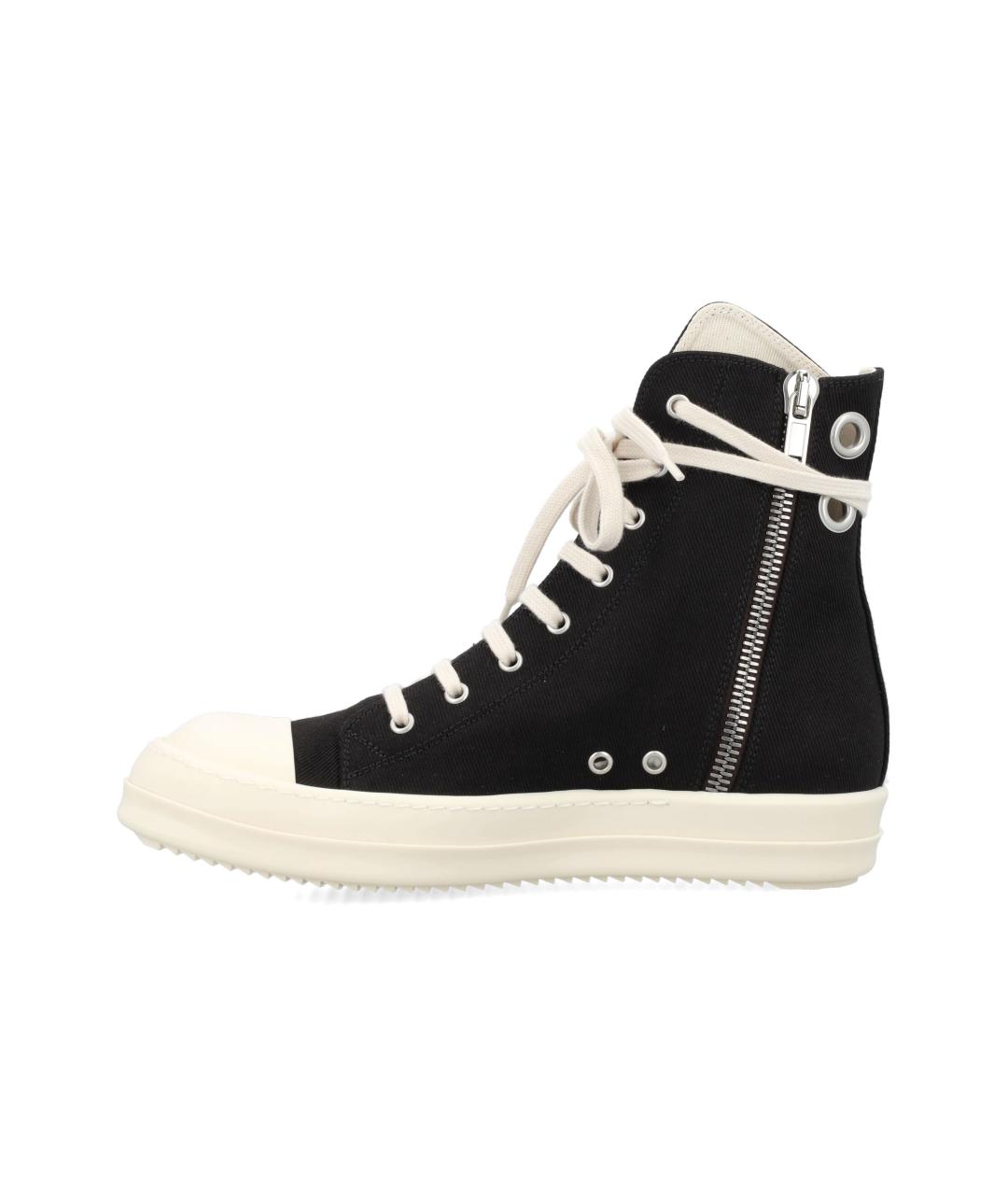 RICK OWENS DRKSHDW Черные текстильные высокие кроссовки / кеды, фото 3