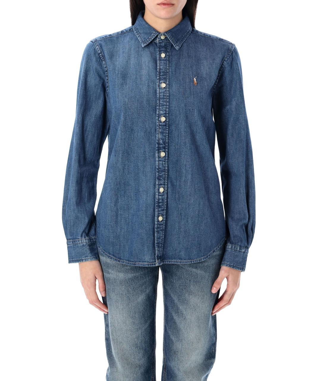 POLO RALPH LAUREN Синяя хлопковая рубашка, фото 2