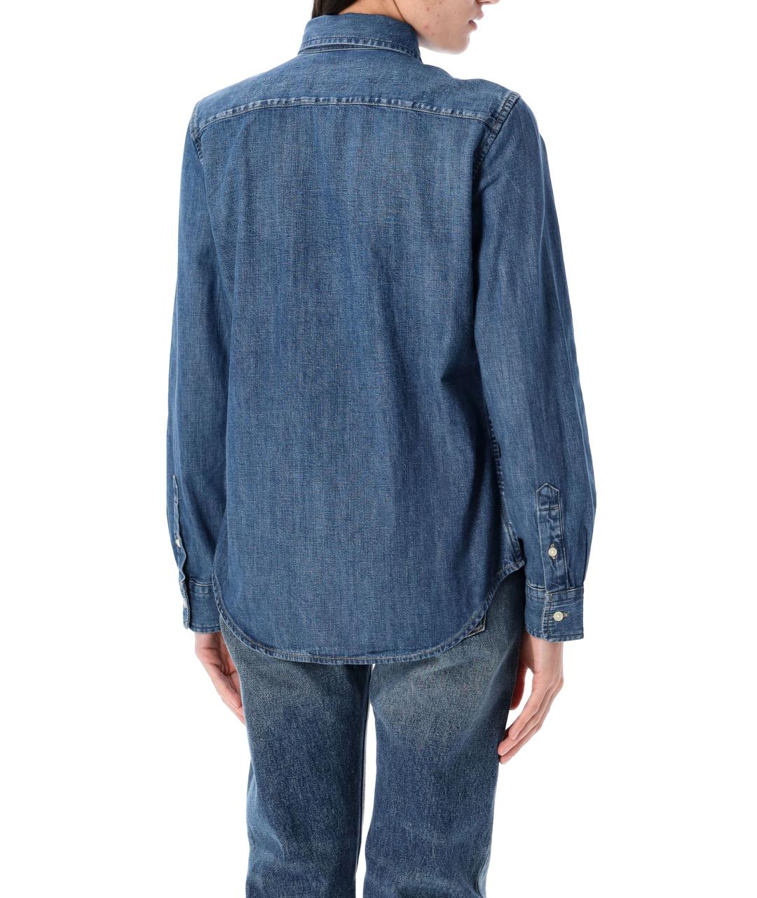 POLO RALPH LAUREN Синяя хлопковая рубашка, фото 3