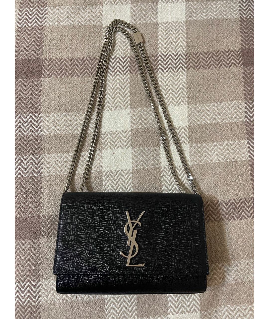 SAINT LAURENT Черная кожаная сумка тоут, фото 9