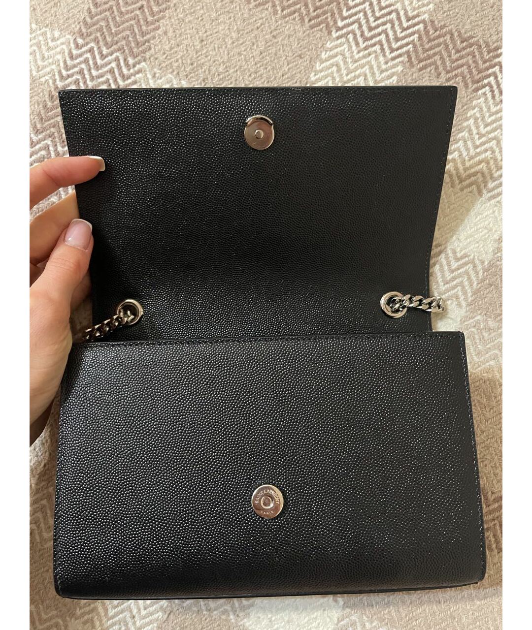 SAINT LAURENT Черная кожаная сумка тоут, фото 4