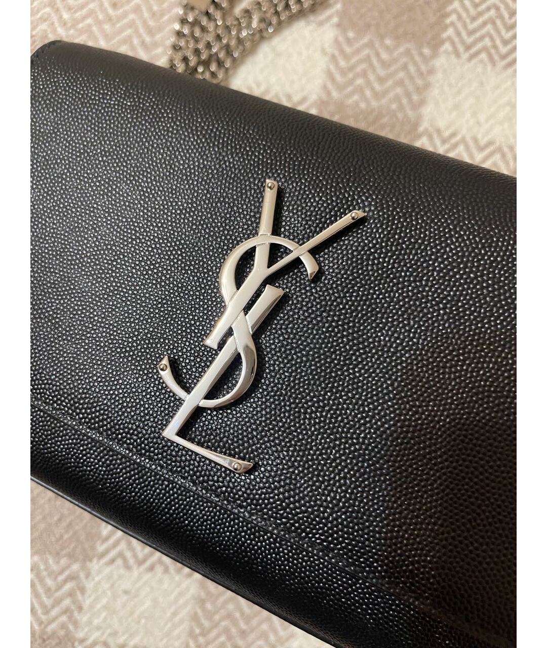 SAINT LAURENT Черная кожаная сумка тоут, фото 7