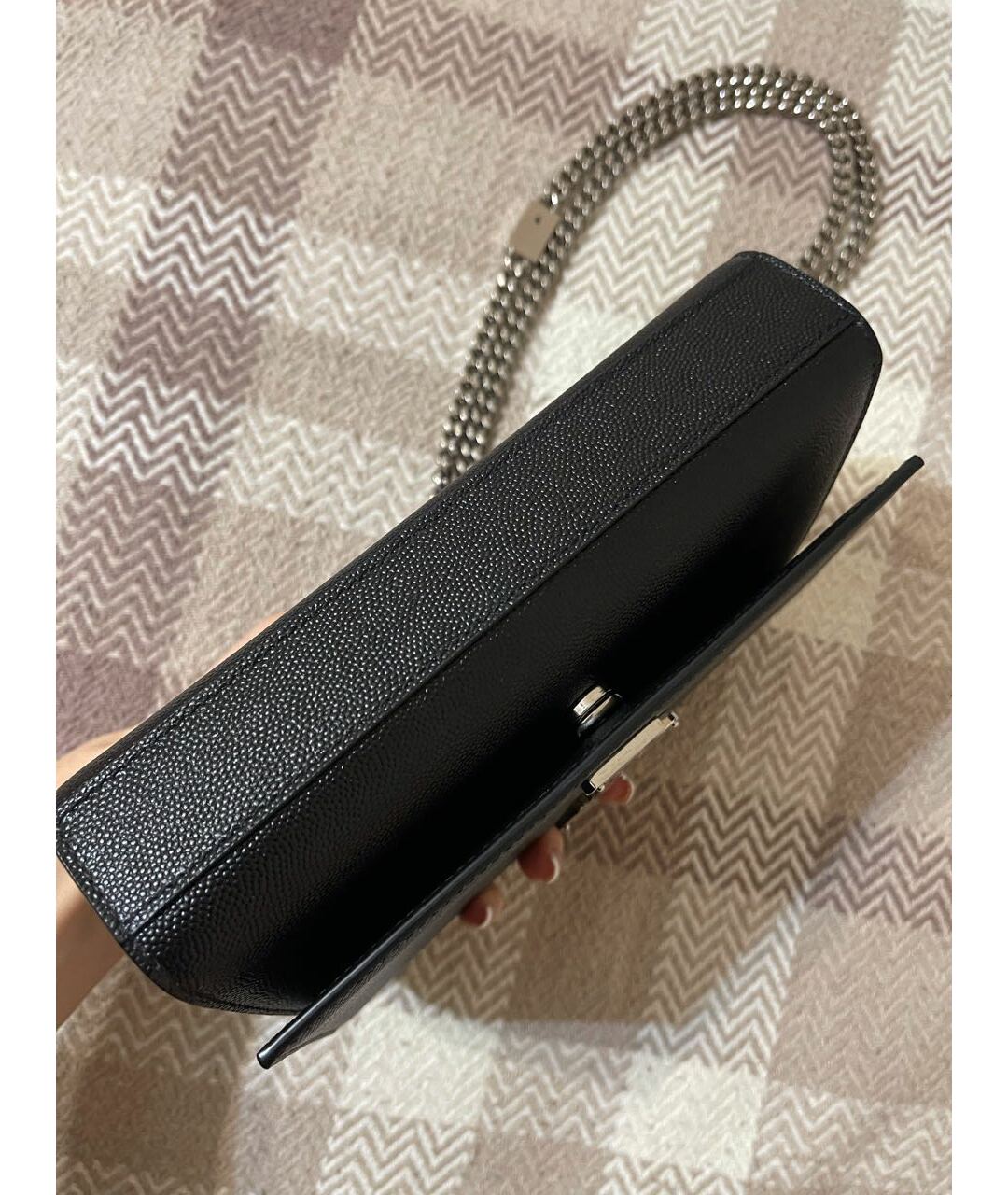 SAINT LAURENT Черная кожаная сумка тоут, фото 5