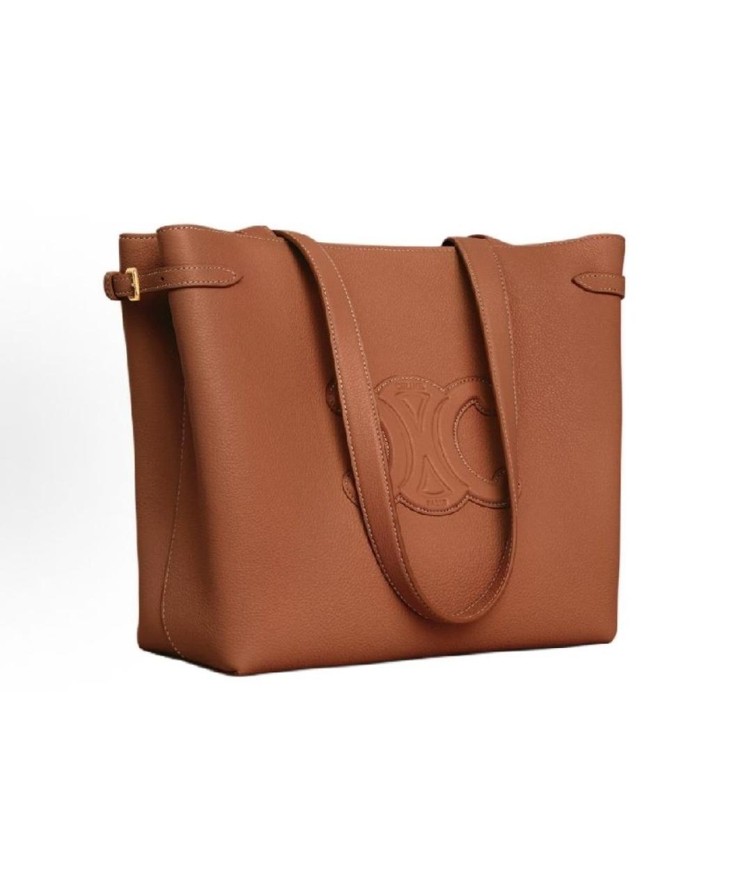 CELINE Оранжевая кожаная сумка тоут, фото 4