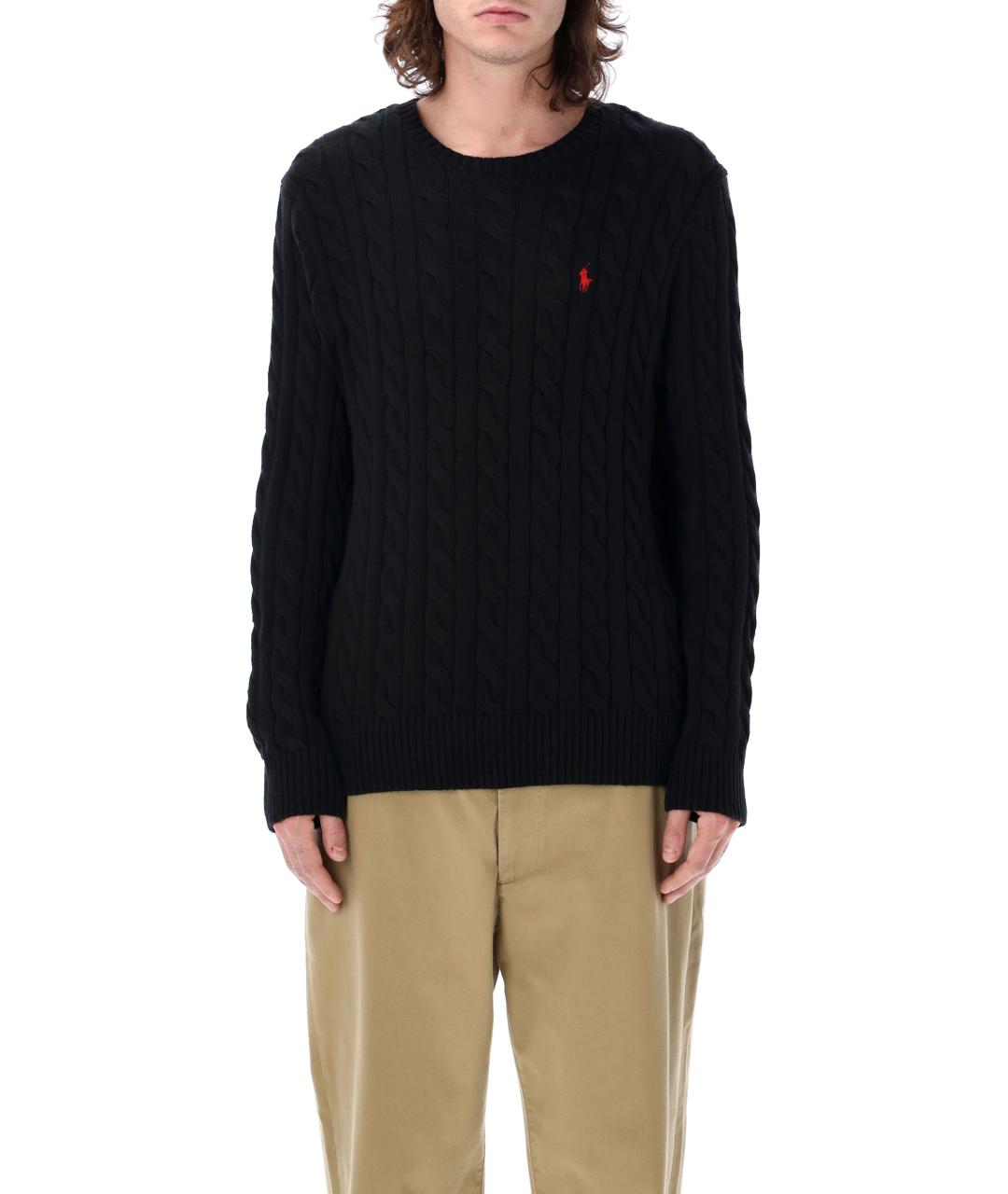 POLO RALPH LAUREN Черный хлопковый джемпер / свитер, фото 2