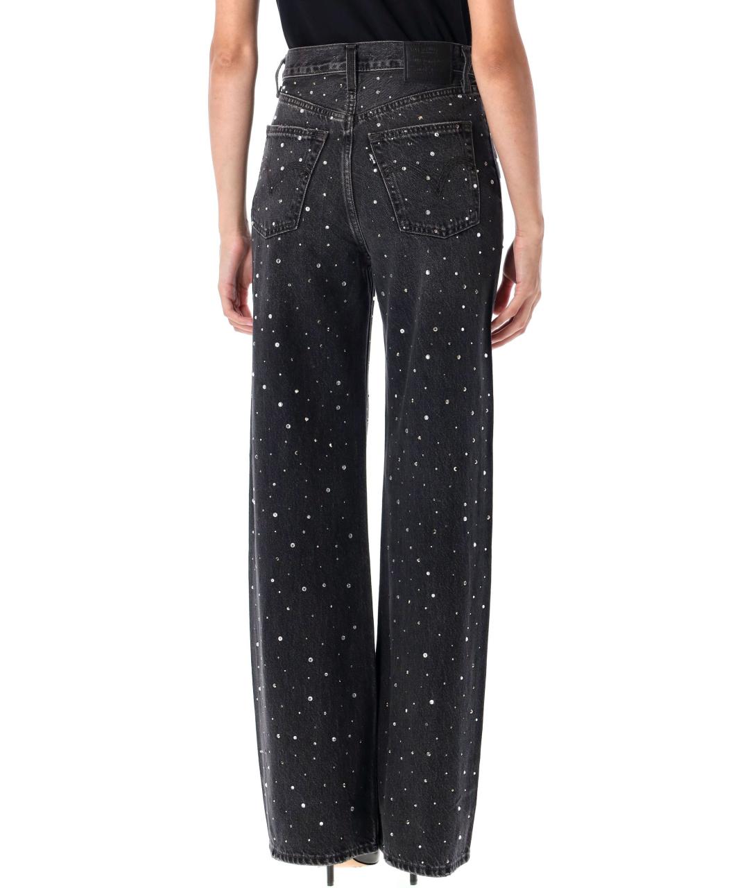 LEVI'S Черные хлопковые прямые джинсы, фото 3