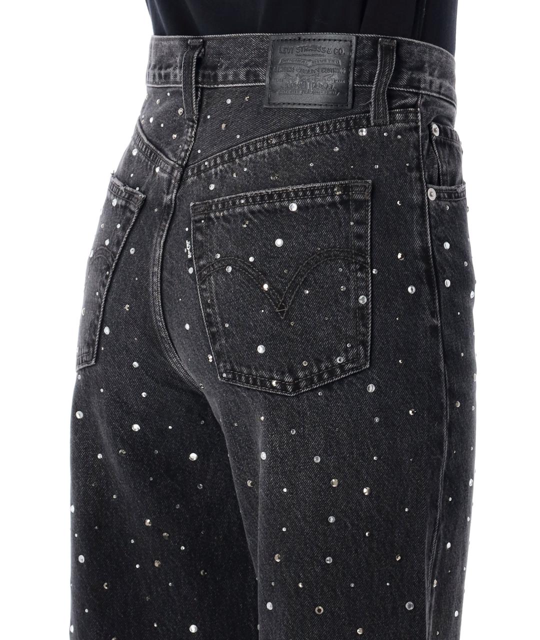 LEVI'S Черные хлопковые прямые джинсы, фото 4