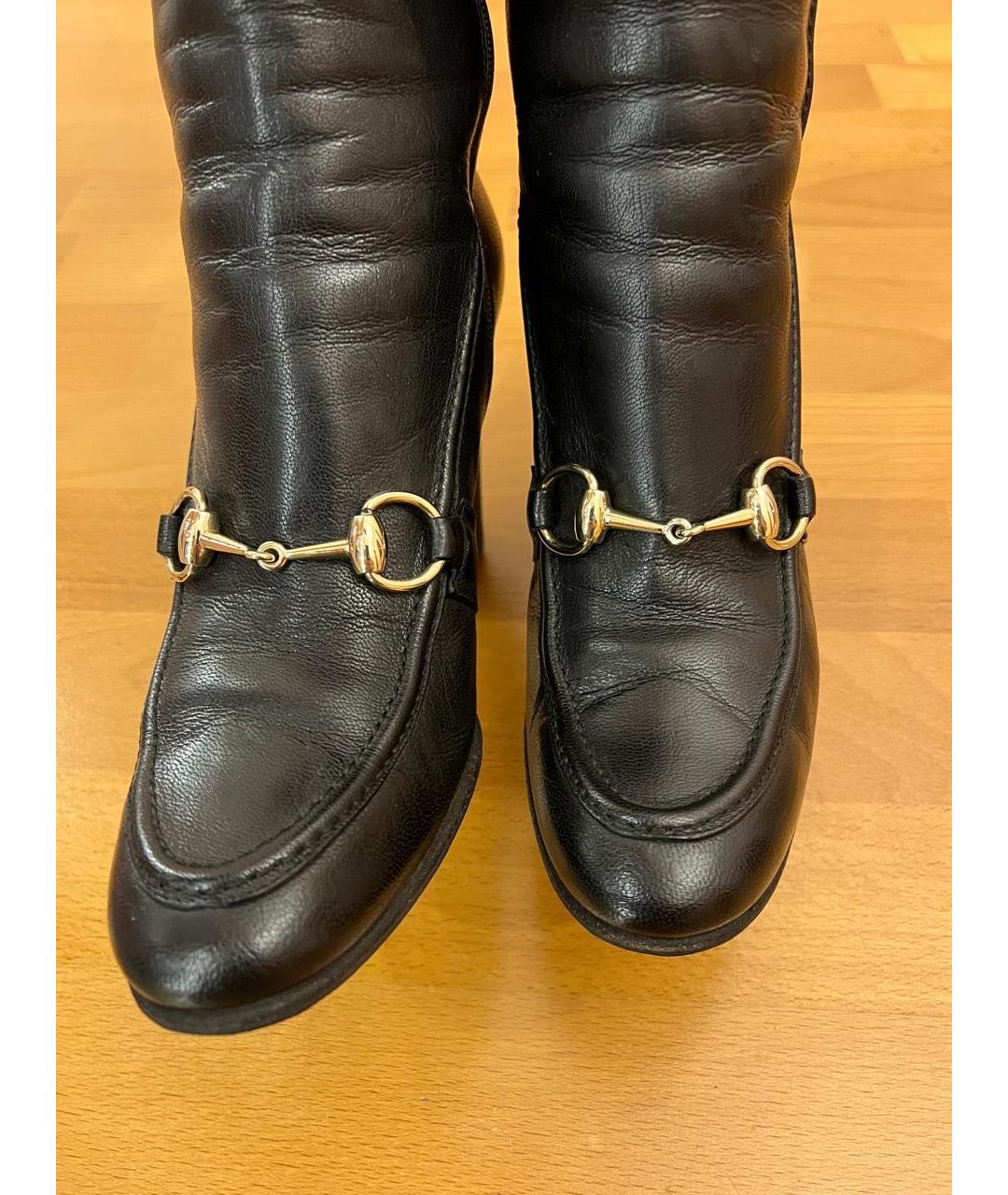 GUCCI Черные кожаные сапоги, фото 7