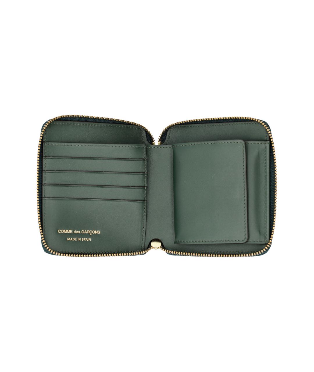 COMME DES GARÇONS WALLET Зеленый кожаный кошелек, фото 3