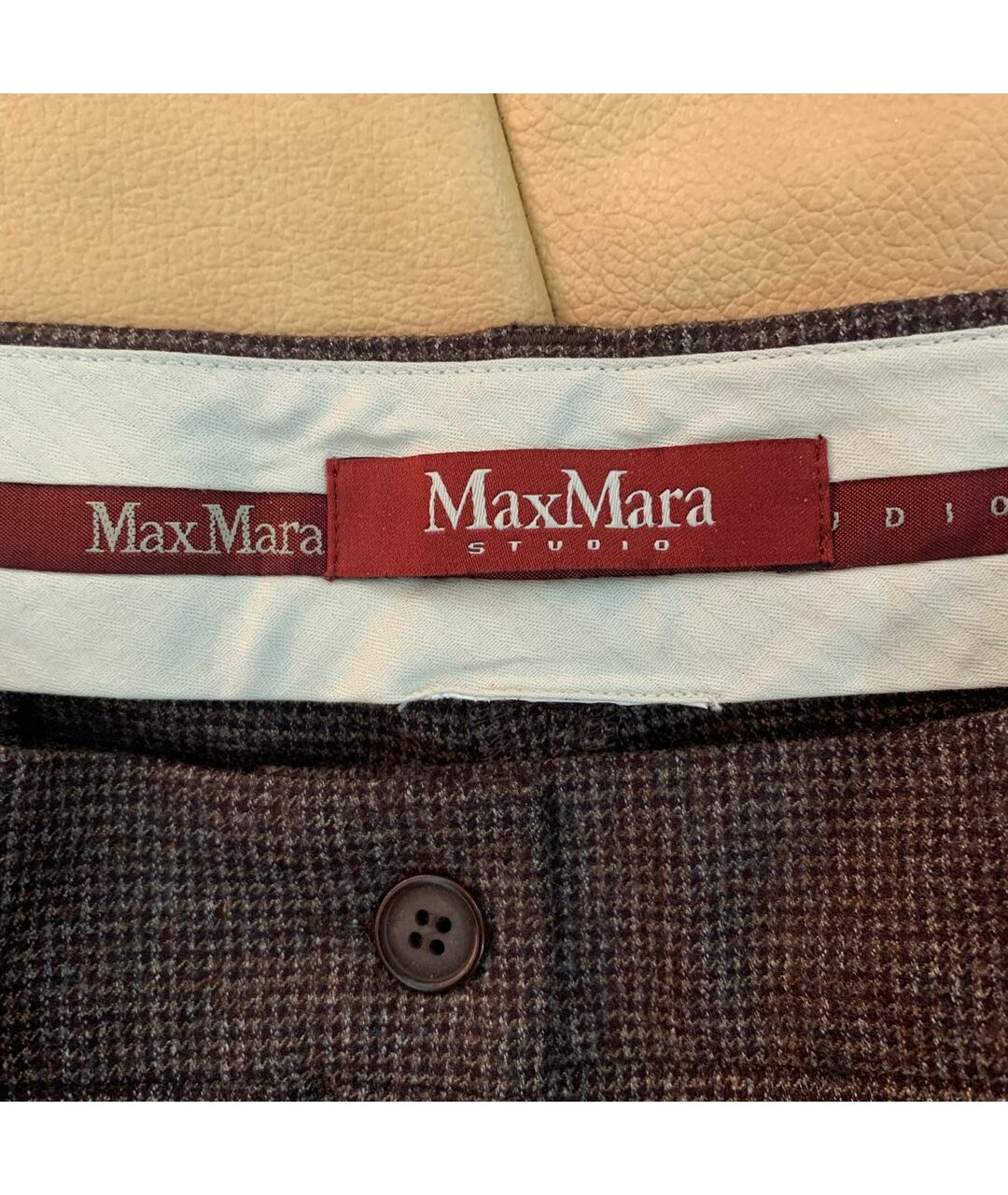 MAX MARA STUDIO Коричневые шерстяные брюки узкие, фото 3