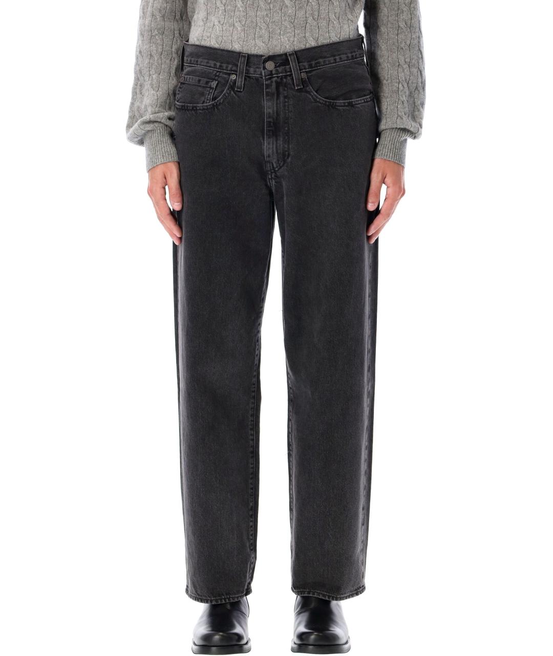 LEVI'S Черные хлопковые прямые джинсы, фото 2