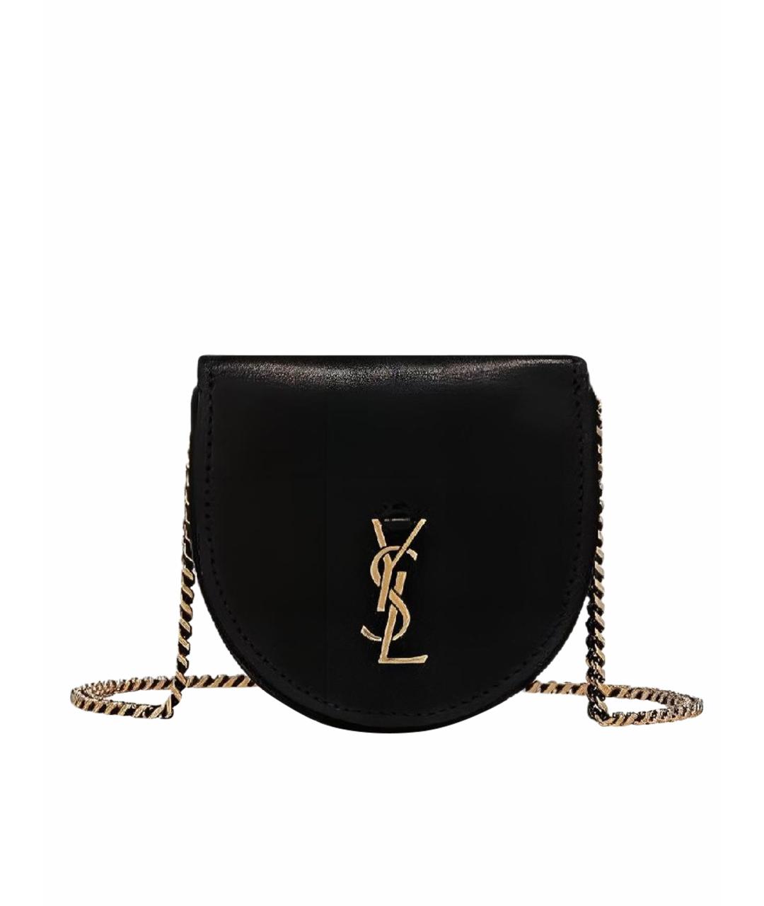 SAINT LAURENT Черная кожаная сумка через плечо, фото 1