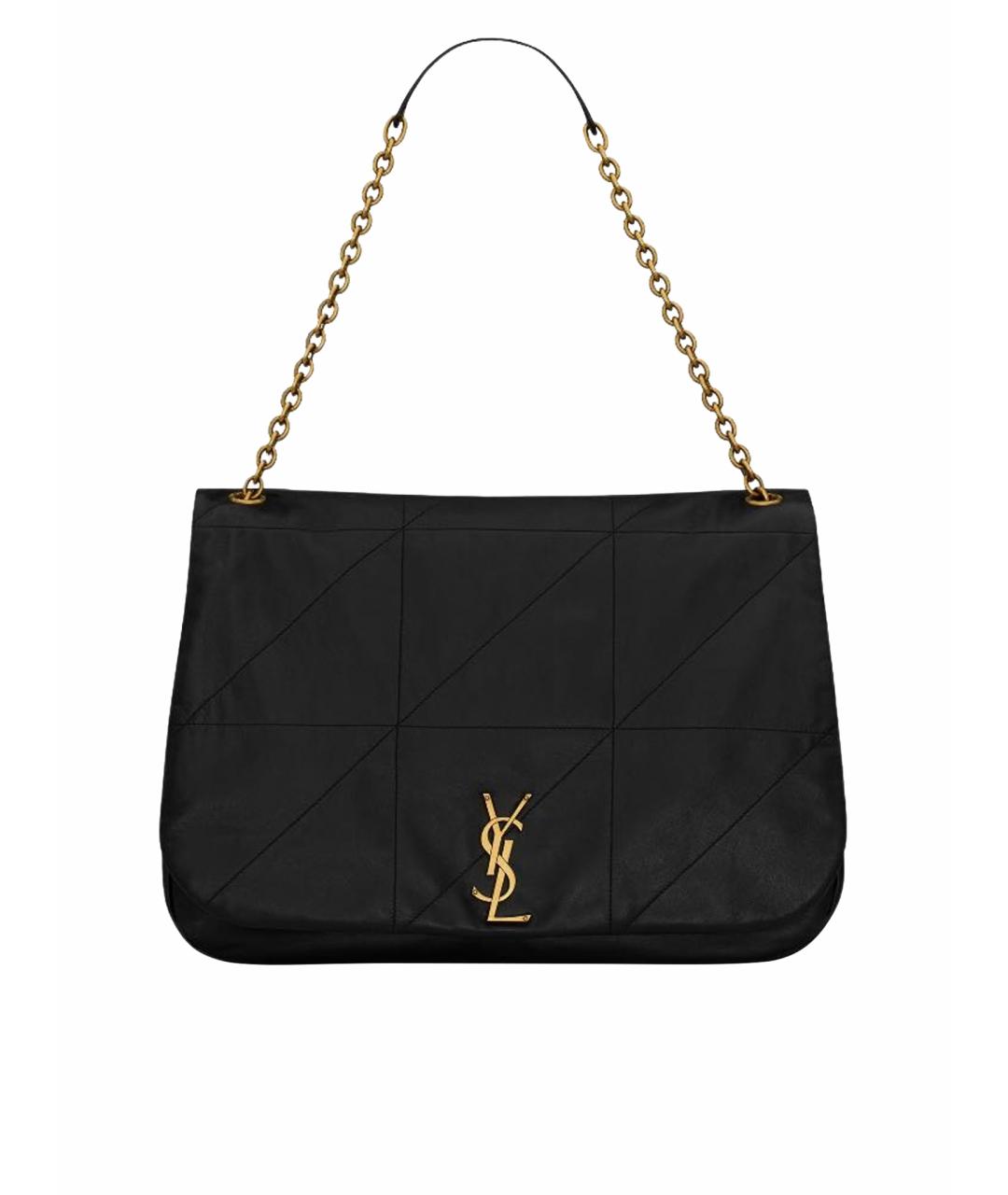 SAINT LAURENT Черная кожаная сумка с короткими ручками, фото 1