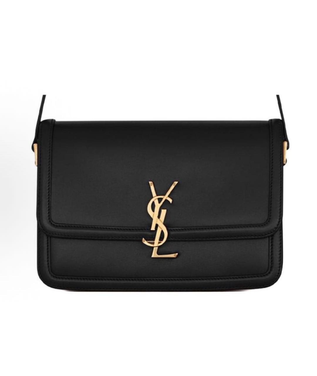 SAINT LAURENT Черная кожаная сумка через плечо, фото 2