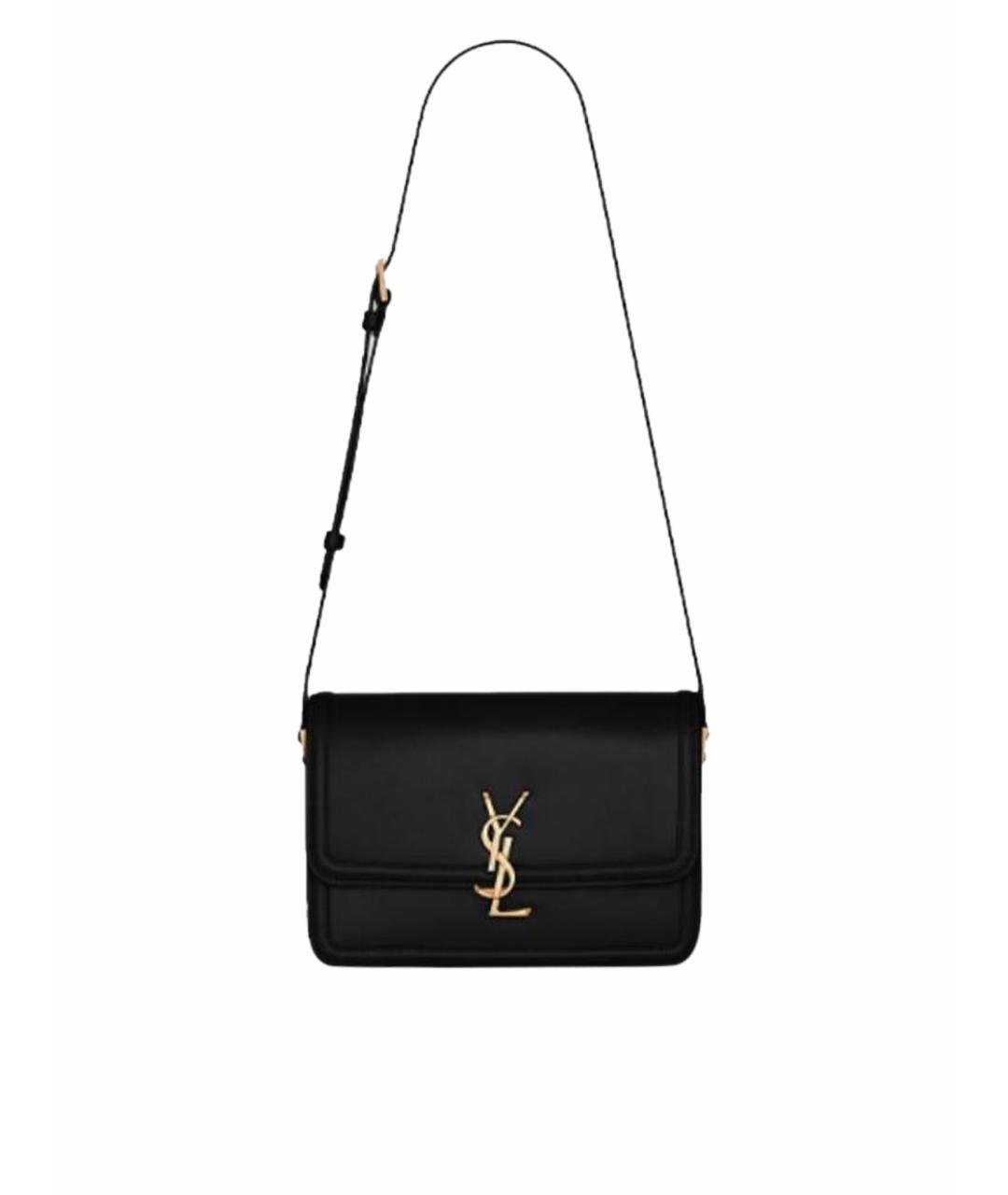 SAINT LAURENT Черная кожаная сумка через плечо, фото 1