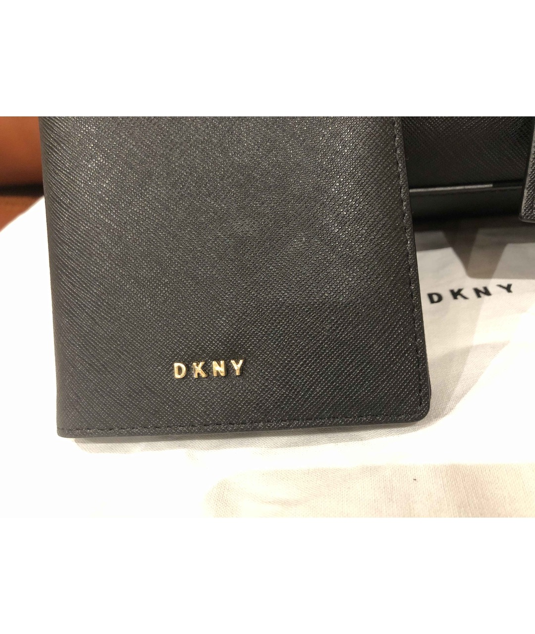 DKNY Черный кожаный кошелек, фото 6