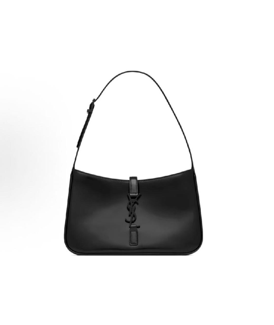 SAINT LAURENT Черная кожаная сумка с короткими ручками, фото 7