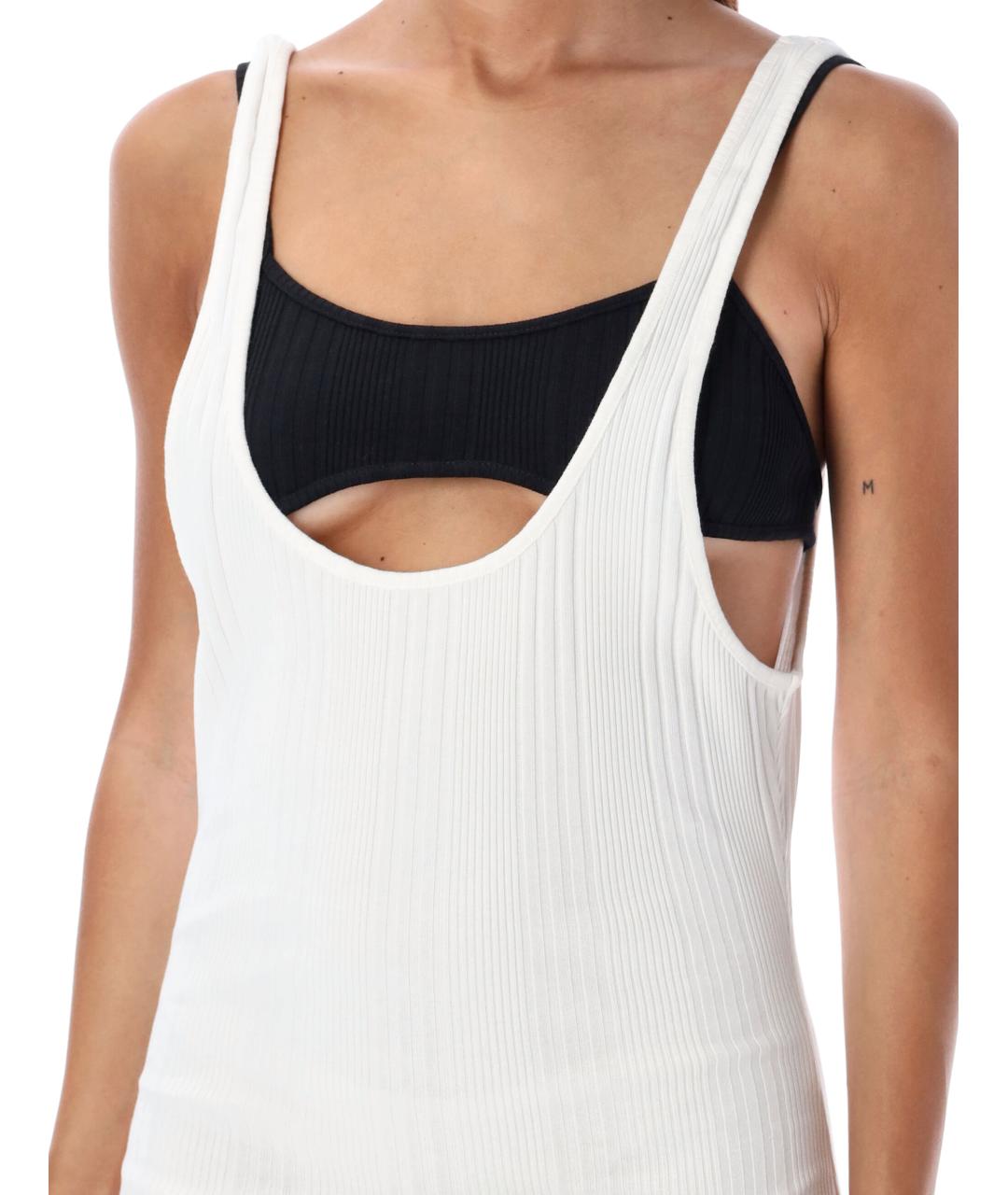 THE ATTICO Белое хлопковое повседневное платье, фото 3