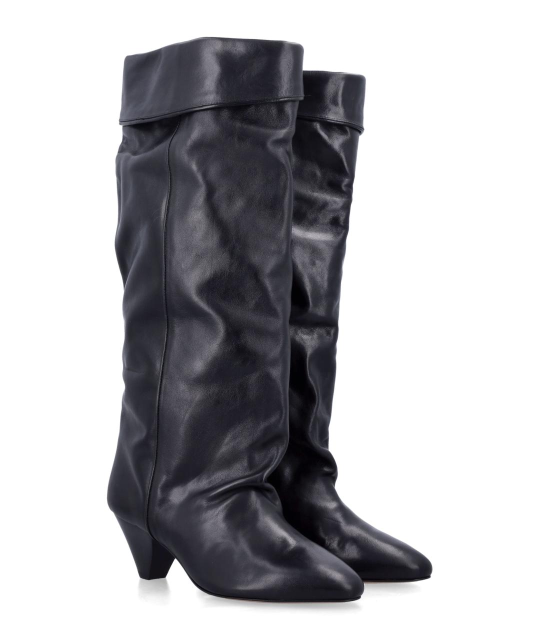 ISABEL MARANT Черные кожаные сапоги, фото 2