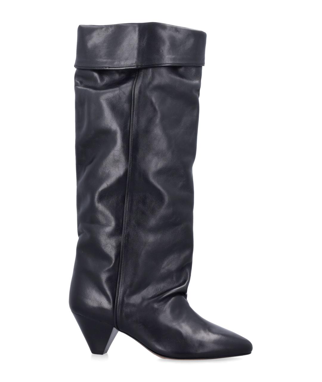 ISABEL MARANT Черные кожаные сапоги, фото 1
