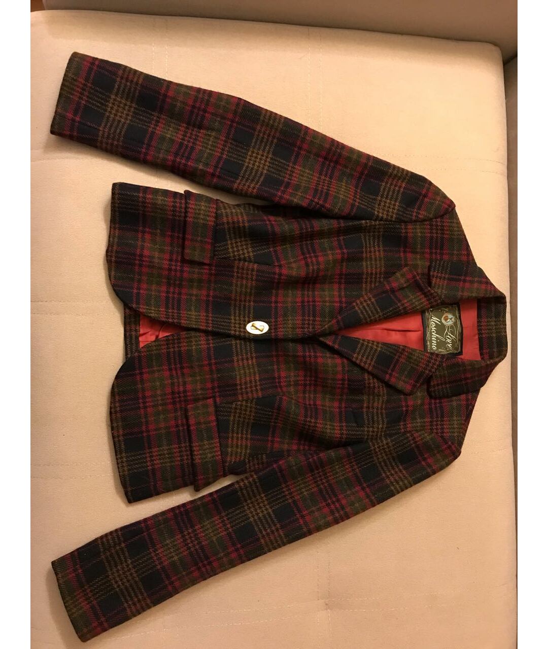 LOVE MOSCHINO Бордовый шерстяной жакет/пиджак, фото 7