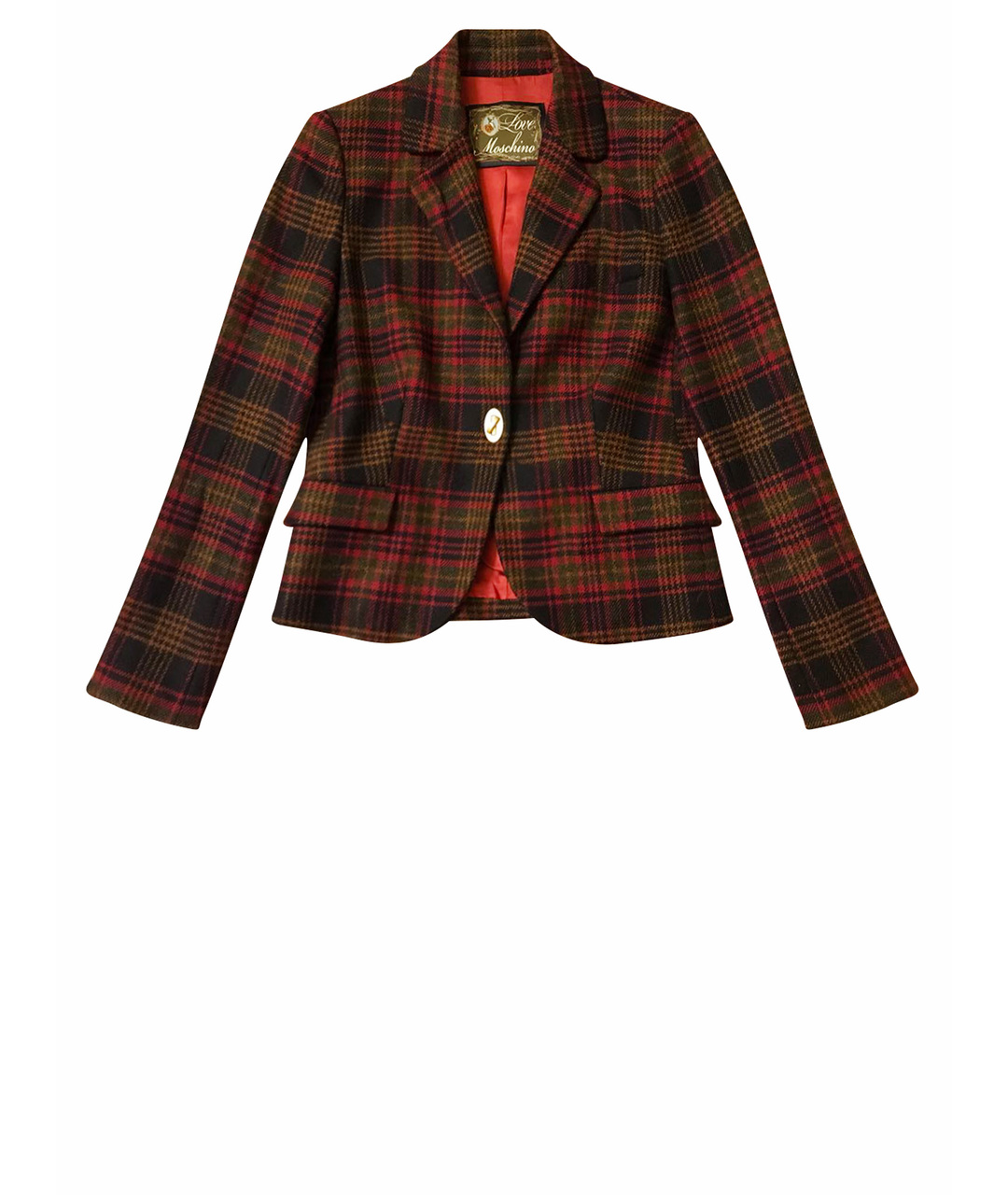 LOVE MOSCHINO Бордовый шерстяной жакет/пиджак, фото 1