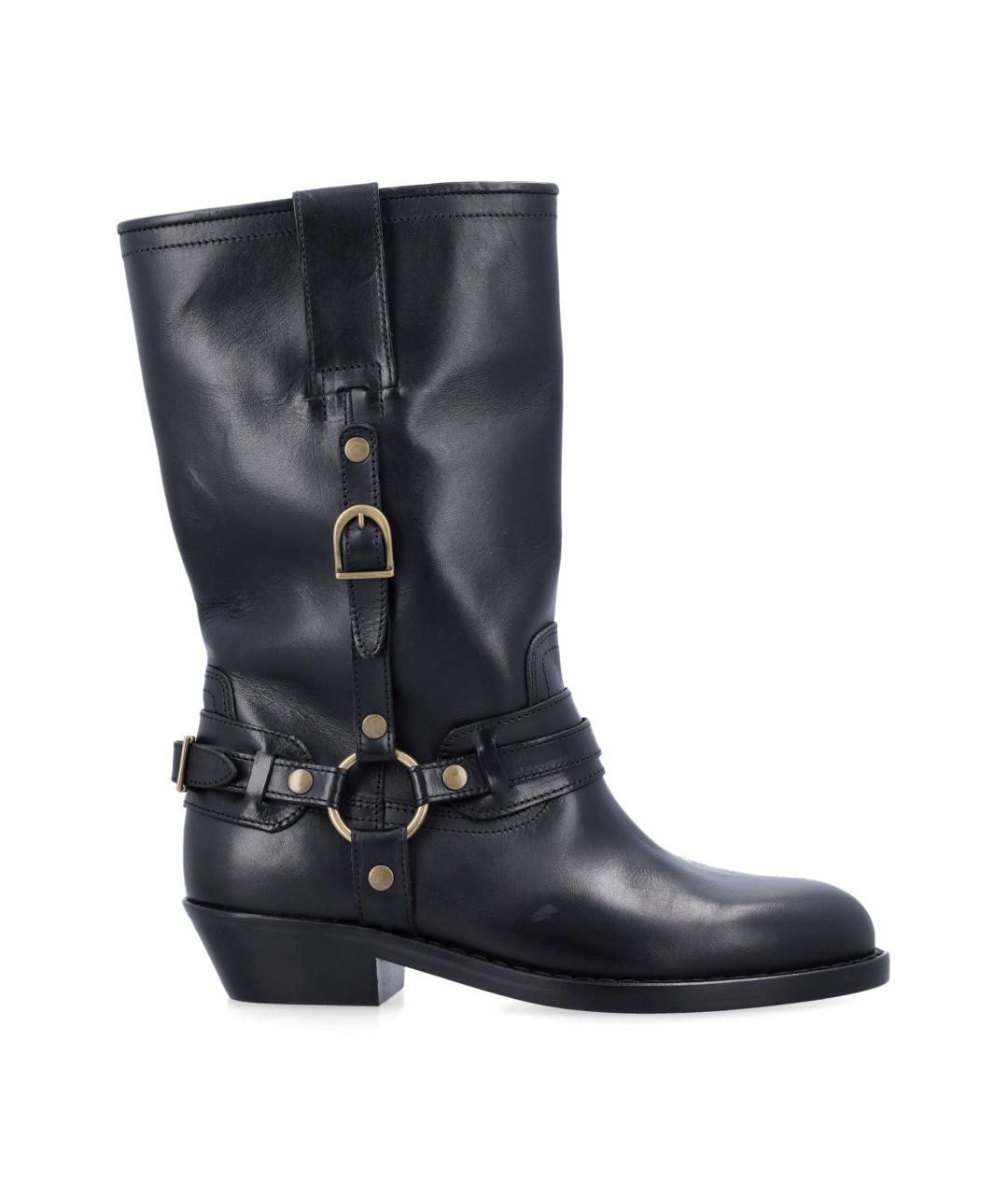 ISABEL MARANT Черные кожаные ботинки, фото 1