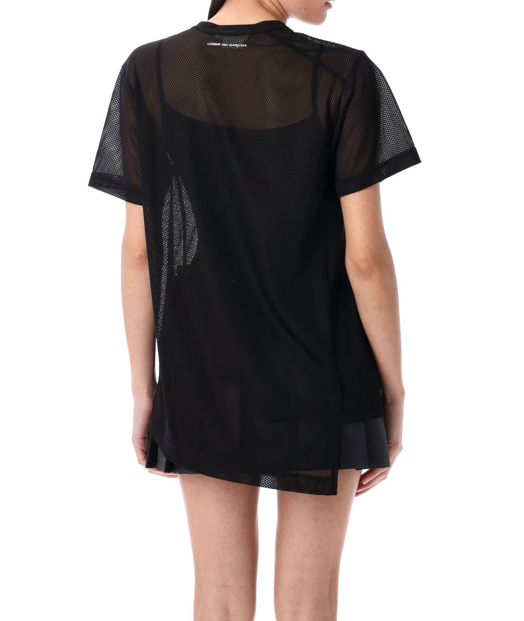 COMME DES GARÇONS Черная полиэстеровая футболка, фото 2