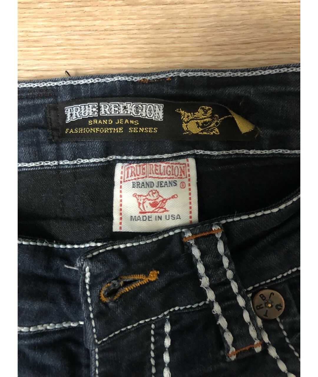 TRUE RELIGION Синие хлопковые джинсы слим, фото 6